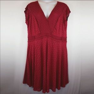 Fuchsia Open work Dress